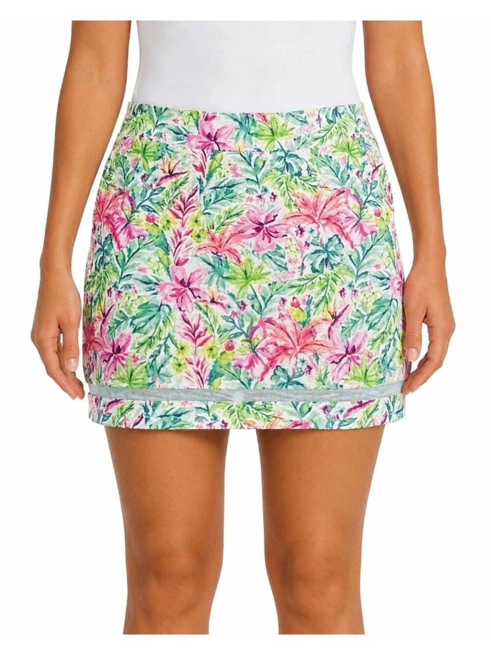 Stella Parker Womens Tropical Floral Skort X-Large Pink UPF 50+